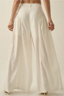 Linen Blend High Waist Pants