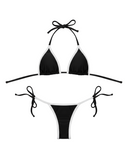 Black and white bikini set on a white background