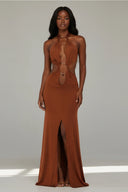 Delphi Maxi Dress Brown