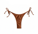 Brown bikini bottom with tie sides on a white background