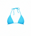 Blue bikini top on a white background