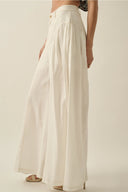 Linen Blend High Waist Pants