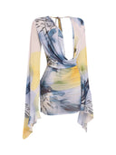 Capri Cowl Neck & Open Back Mini Dress