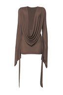 Deep Cowl Neck & Open Back Mini Dress Lime