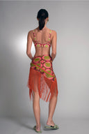 Coral Fringe Skirt