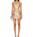 Jacquard Strapless Mini Floral