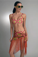 Coral Fringe Skirt