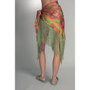 Terracotta Satin Fringe Skirt
