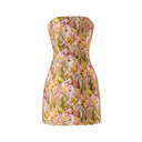 Jacquard Strapless Mini Floral