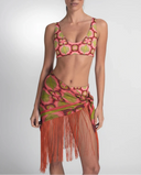 Coral Fringe Skirt
