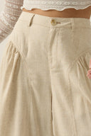 Linen Blend High Waist Pants