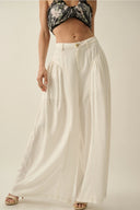 Linen Blend High Waist Pants
