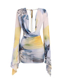 Capri Cowl Neck & Open Back Mini Dress