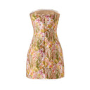 Jacquard Strapless Mini Floral